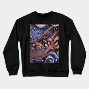 Other Worldly Designs- nebulas, stars, galaxies, planets with feathers Crewneck Sweatshirt